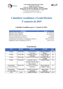 Calendário Acadêmico 2019/1