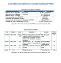 Calendário acadêmico e grade horária 2019/2