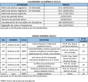 Calendário acadêmico e grade horária 2021/1