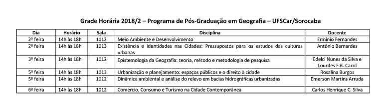 Horário 2018.2