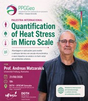 PPGGeo-So recebe, no dia 21 de agosto de 2026, às 19h, o Prof. Andreas Matzarakis, da Universität Freiburg (Alemanha)!